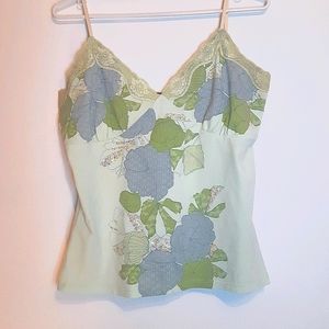 Le Chateau Floral Lace Sequinced Tank Top